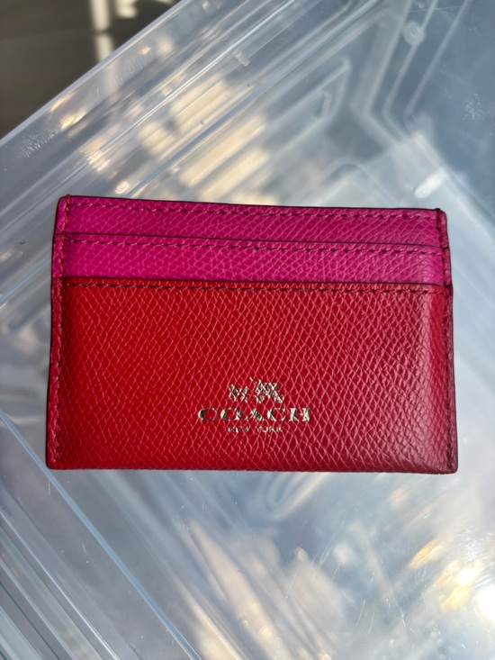 Coach Handbags - Coach Red & Fushia Pink Credit Card Holder